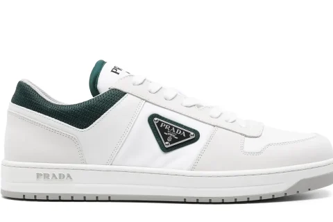 Prada Downtown Re-Nylon Sneakers Wit-Dennengroen