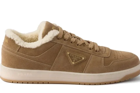 Prada Downtown Suède Sneakers Camel
