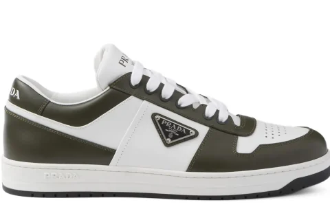 Prada Downtown Sneakers Wit-Olijfgroen