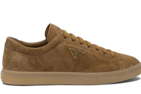 Prada Lane Suede Sneaker Tobacco