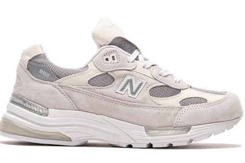 New Balance 992 Made In USA ''White Silver Metallic'' Sneakers