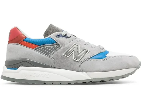 New Balance 998 Made In USA 'Grey Light Blue Red' Sneakers
