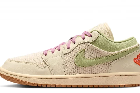 Nike Air Jordan 1 Low SE "Sail Olive Aura Pearl White Iced Carmine" Dames schoenen
