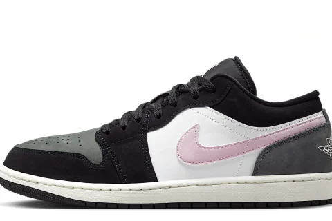 Nike Air Jordan 1 Low SE "Zwart Iron Grey Wit Iced Carmine" Heren schoenen