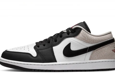 Nike Air Jordan 1 Low SE "Zwart Wit Light Orewood Brown Team Red" Heren schoenen
