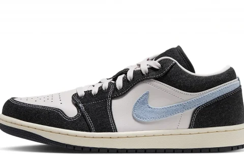 Nike Air Jordan 1 Low SE "Phantom Coconut Milk Zwart Light Armory Blue" Heren schoenen