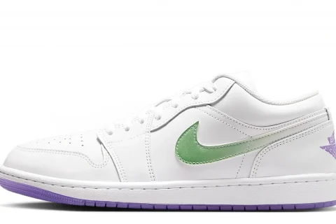 Nike Air Jordan 1 Low SE Quai 54 "Wit Key Lime Action Grape" Heren schoenen