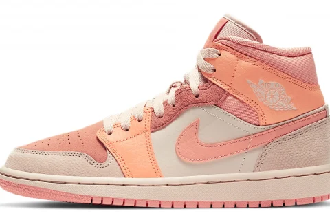 Nike Air Jordan 1 Mid "Atomic Orange Terra Blush Shimmer Apricot Agate" Dames schoenen
