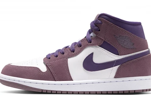 Nike Air Jordan 1 Mid "Purple Smoke Wit Canyon Purple" Dames schoenen