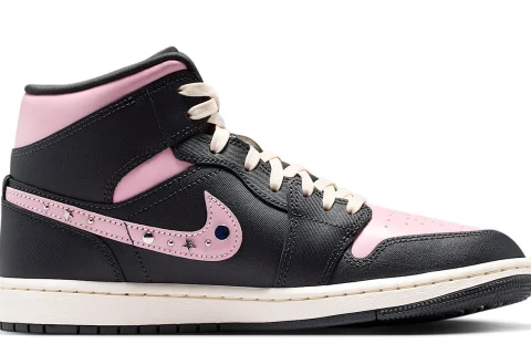 Nike Air Jordan 1 Mid SE "Anthracite Iced Carmine Coconut Milk Metallic Silver" Dames schoenen
