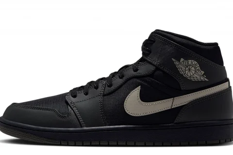 Nike Air Jordan 1 Mid Utility "Zwart Spruce Fog Reflect Silver Newsprint" Heren schoenen