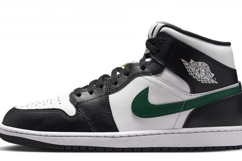 Nike Air Jordan 1 Mid "Zwart Gorge Green Summit White" Heren schoenen