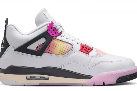 Nike Air Jordan 4 Retro 'Comic' "Off White Anthracite Fire Pink" Heren schoenen