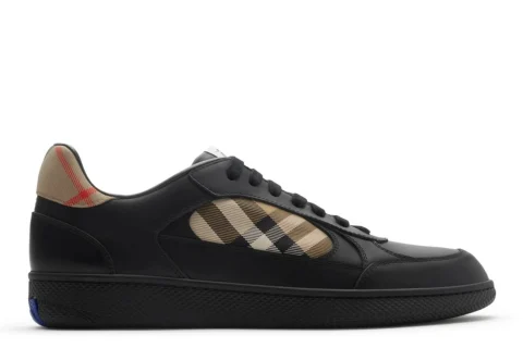 Burberry Leather and Check Terrace Sneakers​ "Black sand beige" Heren schoenen