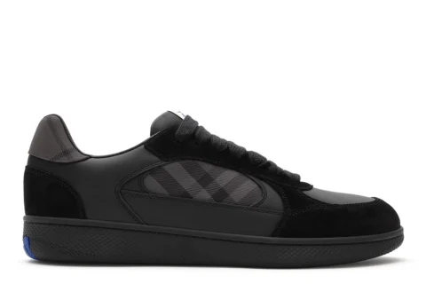 Burberry Leather, Suede and Check Terrace Sneakers​ "Black lead grey" Heren schoenen