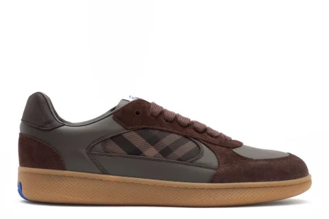 Burberry Leather, Suede and Check Terrace Sneakers​ "Dark brown" Heren schoenen