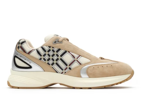 Burberry Nylon, Suede and Leather Eclipse "Flax beige silver" Heren schoenen