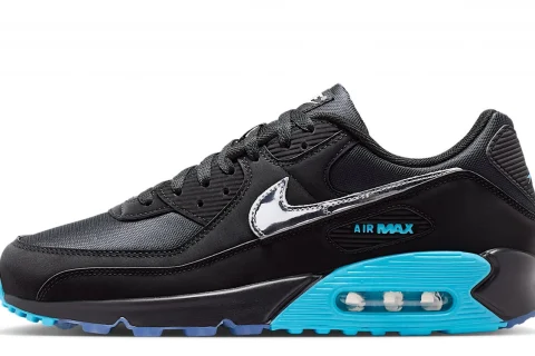 Nike Air Max 90 Premium 'Scorpion' "Zwart Gamma Blue Ice Chrome" Heren schoenen