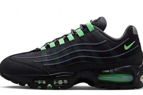 Nike Air Max 95 Big Bubble Tech "Iron Grey Zwart Metallic Silver Illusion Green" Heren schoenen