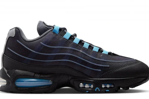 Nike Air Max 95 Big Bubble Tech "Zwart Iron Grey Metallic Silver University Blue" Heren schoenen